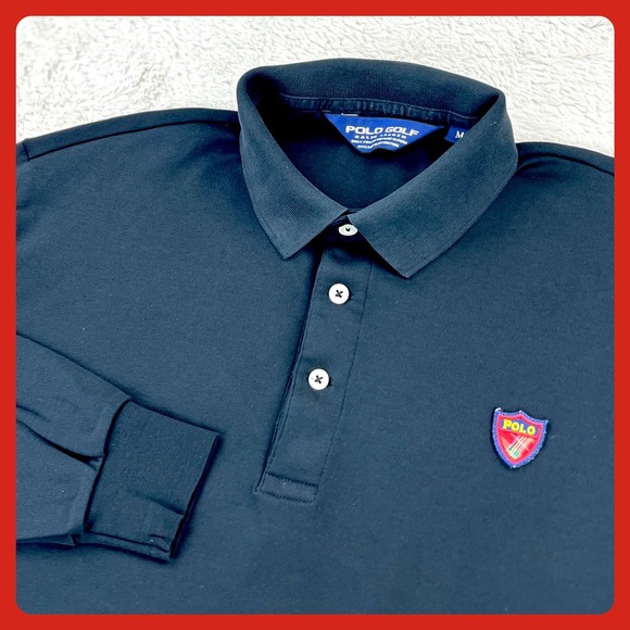 Polo Ralph Lauren Other - Vintage Polo Golf Ralph Lauren Shirt Men's MEDIUM Black Long Sleeve Pima Crest